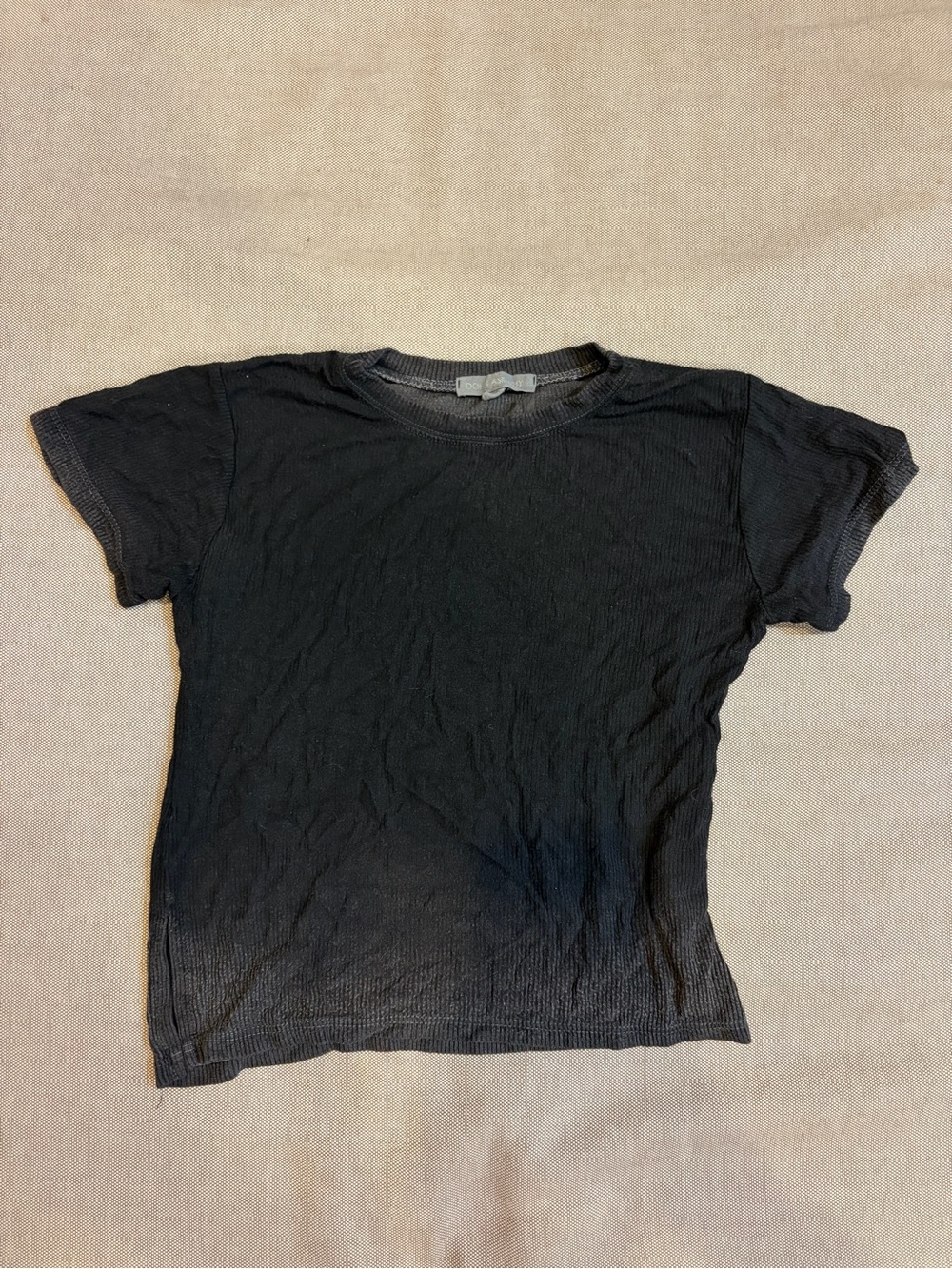 Cropped ombré Henley tee
